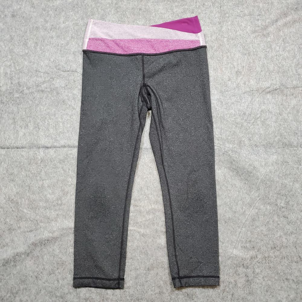 Lululemon Leggings Womens 4 Astro Wunder Under Crop Pink‎ Crossover Run Yoga Gym